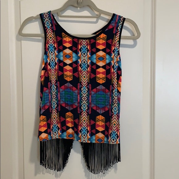Open Back Fringe Top - Picture 1 of 4